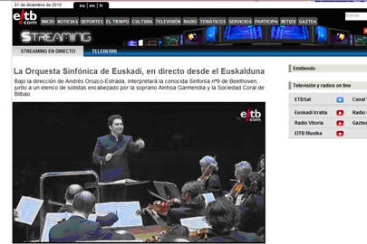 La Novena en Euskal Telebista de la mano de la Orquesta de Euskadi