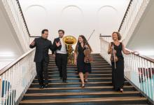 Sesión de fotos de la Orquesta Sinfónica de Euskadi a principios de la Temporada.