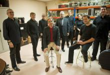 Miembros de las secciones de percusión de la OSE y de la BOS